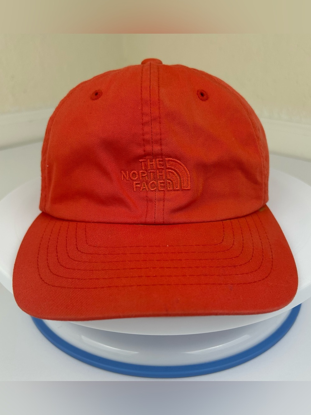 The North Face The Norm Orange Strapback Hat Adjustable Baseball Cap OS